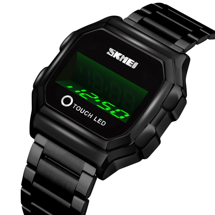 SKMEI 1650 Steel Strap Version LED Digital Display Electronic Watch with Touch Luminous Button(Black) - free shipping - PMC TechLife - Order now!
