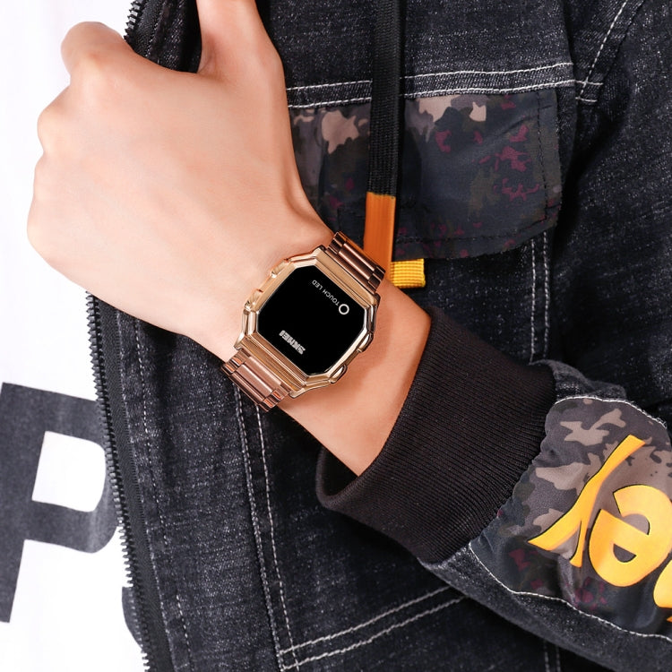 SKMEI 1650 Steel Strap Version LED Digital Display Electronic Watch with Touch Luminous Button(Black) - free shipping - PMC TechLife - Order now!
