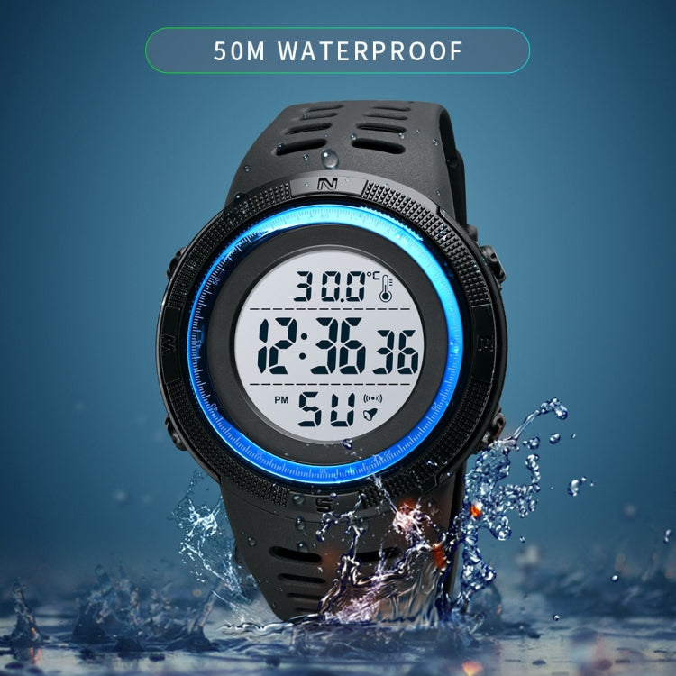 SKMEI 1681 Multifunctional LED Digital Display Luminous Electronic Watch, Support Body / Ambient Temperature Measurement(Blue Black) - free shipping - PMC TechLife - Order now!
