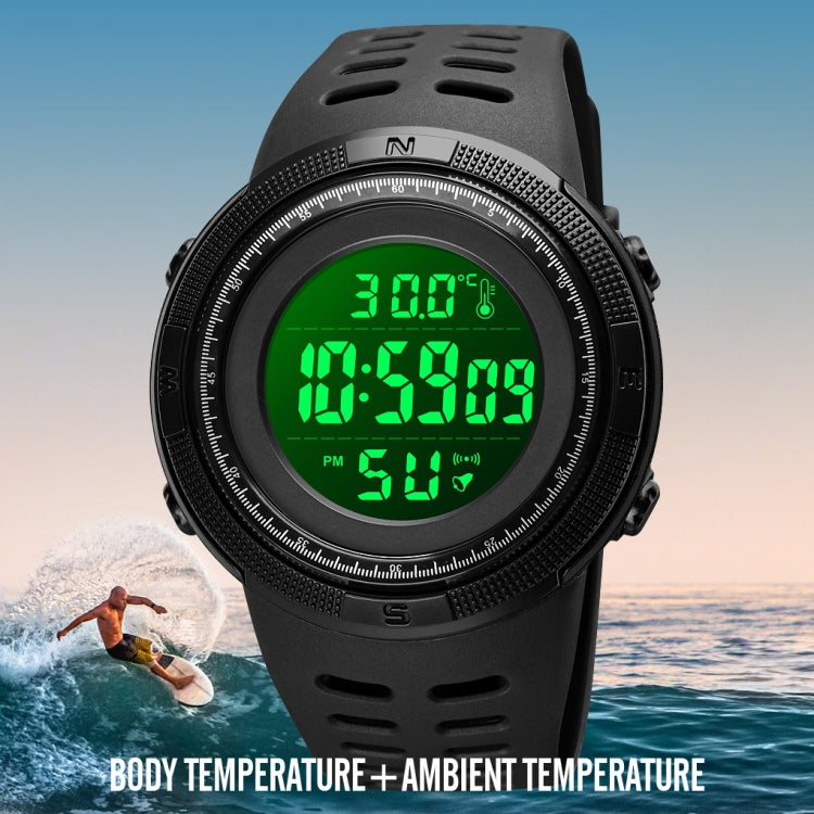 SKMEI 1681 Multifunctional LED Digital Display Luminous Electronic Watch, Support Body / Ambient Temperature Measurement(Blue Black) - free shipping - PMC TechLife - Order now!