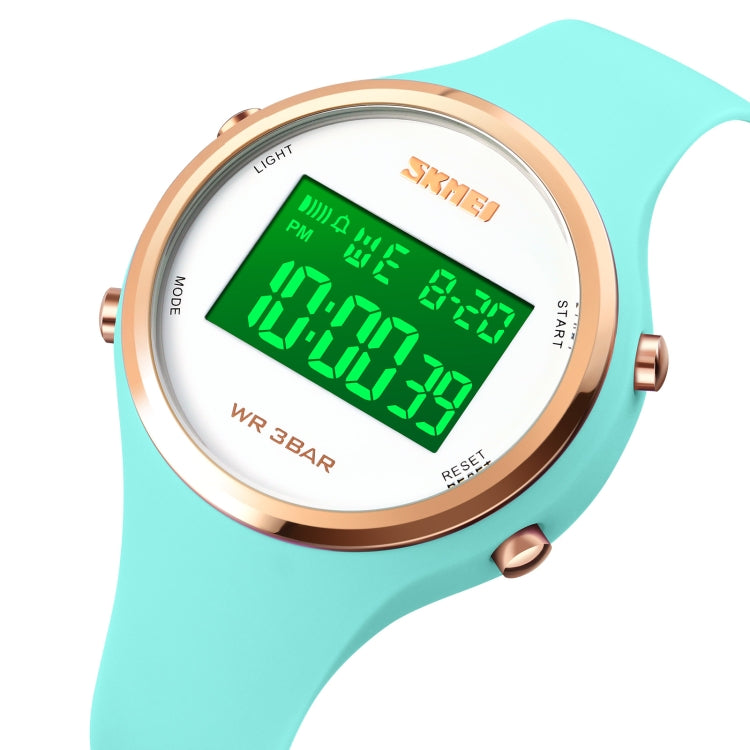 SKMEI 1720 Round Dial LED Digital Display Luminous Silicone Strap Electronic Watch(Light Green) - free shipping - PMC TechLife - Order now!
