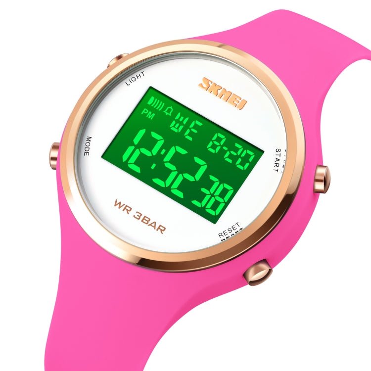 SKMEI 1720 Round Dial LED Digital Display Luminous Silicone Strap Electronic Watch(Rose Red) - free shipping - PMC TechLife - Order now!