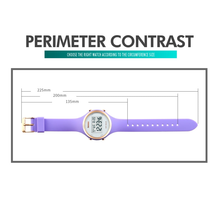 SKMEI 1720 Round Dial LED Digital Display Luminous Silicone Strap Electronic Watch(Purple) - free shipping - PMC TechLife - Order now!