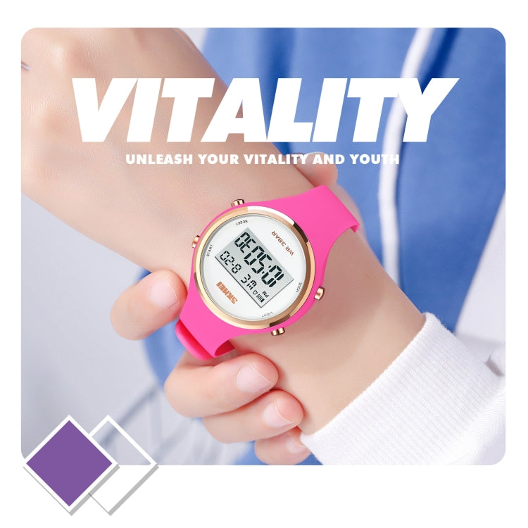 SKMEI 1720 Round Dial LED Digital Display Luminous Silicone Strap Electronic Watch(Pink) - free shipping - PMC TechLife - Order now!