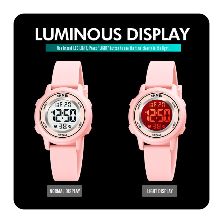 SKMEI 1721 Triplicate Round Dial LED Digital Display Luminous Silicone Strap Electronic Watch(Orange) - free shipping - PMC TechLife - Order now!