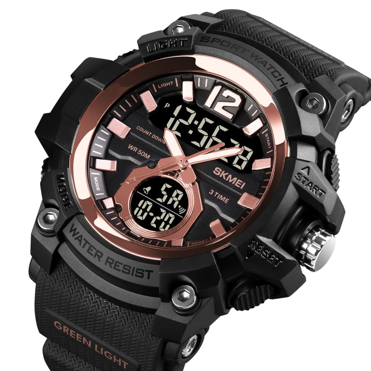 SKMEI 1725 Three Time LED Digital Display Timing Luminous Electronic Watch(Rose Gold) - free shipping - PMC TechLife - Order now!