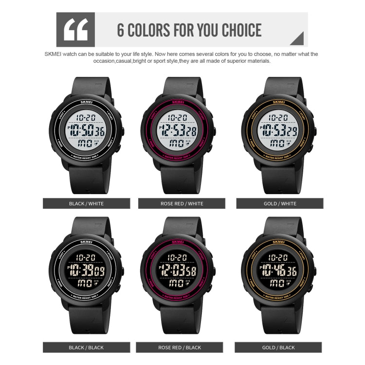 SKMEI 1736 Triplicate Round Dial Timing LED Digital Display Luminous Electronic Watch(Gold and Black) - free shipping - PMC TechLife - Order now!