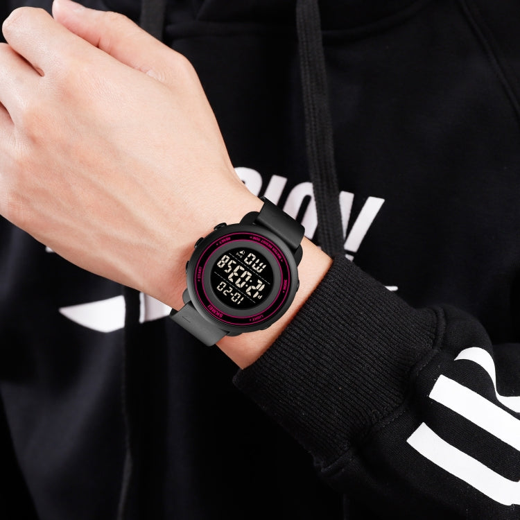 SKMEI 1736 Triplicate Round Dial Timing LED Digital Display Luminous Electronic Watch(Rose Red and White) - free shipping - PMC TechLife - Order now!