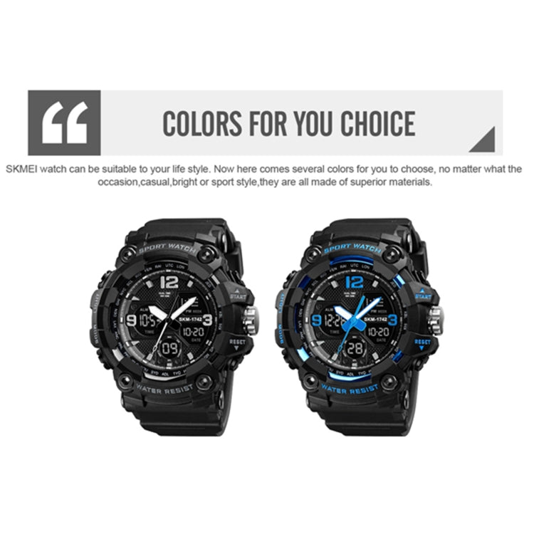 SKMEI 1742 Four-screen LED Digital Display Luminous Sports Shockproof Electronic Watch for Men(Blue) - free shipping - PMC TechLife - Order now!