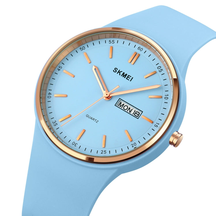 SKMEI 1747 Simple Bar scale Dial Silicone Strap Quartz Watch for Ladies(Light Blue) - free shipping - PMC TechLife - Order now!