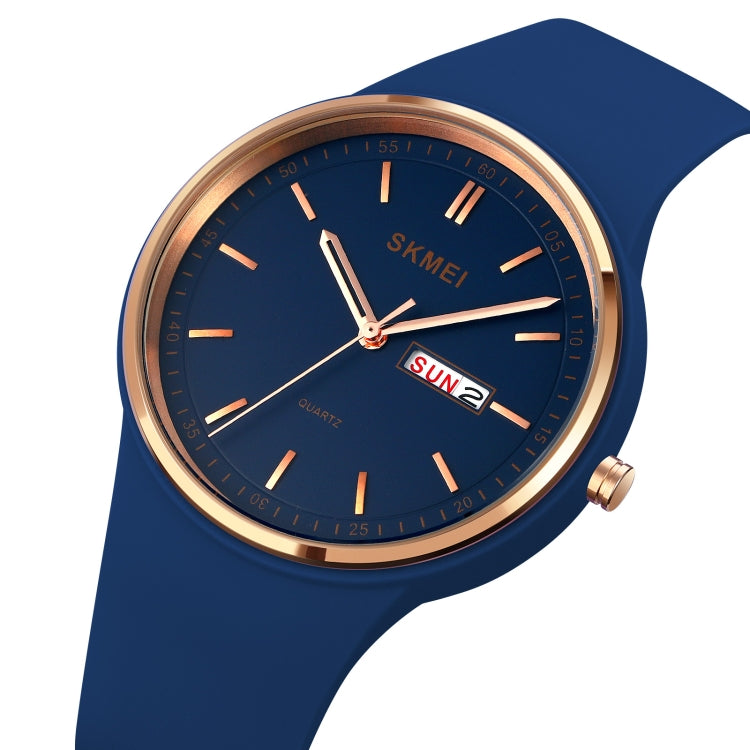 SKMEI 1747 Simple Bar scale Dial Silicone Strap Quartz Watch for Ladies(Navy Blue) - free shipping - PMC TechLife - Order now!