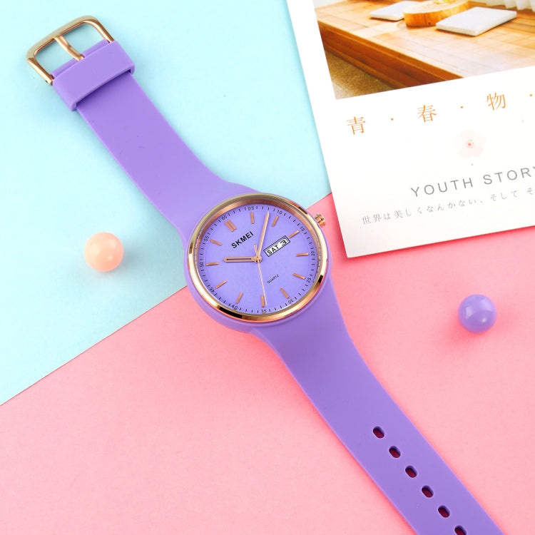 SKMEI 1747 Simple Bar scale Dial Silicone Strap Quartz Watch for Ladies(Navy Blue) - free shipping - PMC TechLife - Order now!