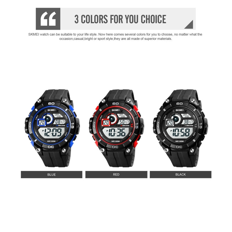SKMEI 1756 Dual Time Countdown Alarm Clock Men Sports Luminous Electronic Watch(Red) - free shipping - PMC TechLife - Order now!