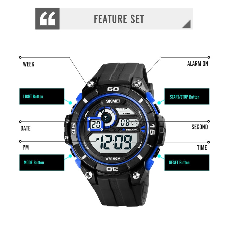 SKMEI 1756 Dual Time Countdown Alarm Clock Men Sports Luminous Electronic Watch(Red) - free shipping - PMC TechLife - Order now!