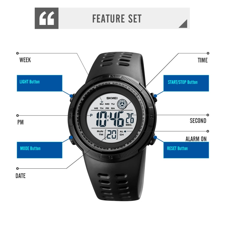 SKMEI 1773 Triplicate Round LED Dual Time Digital Display Colorful Backlight Electronic Watch(Red White) - free shipping - PMC TechLife - Order now!