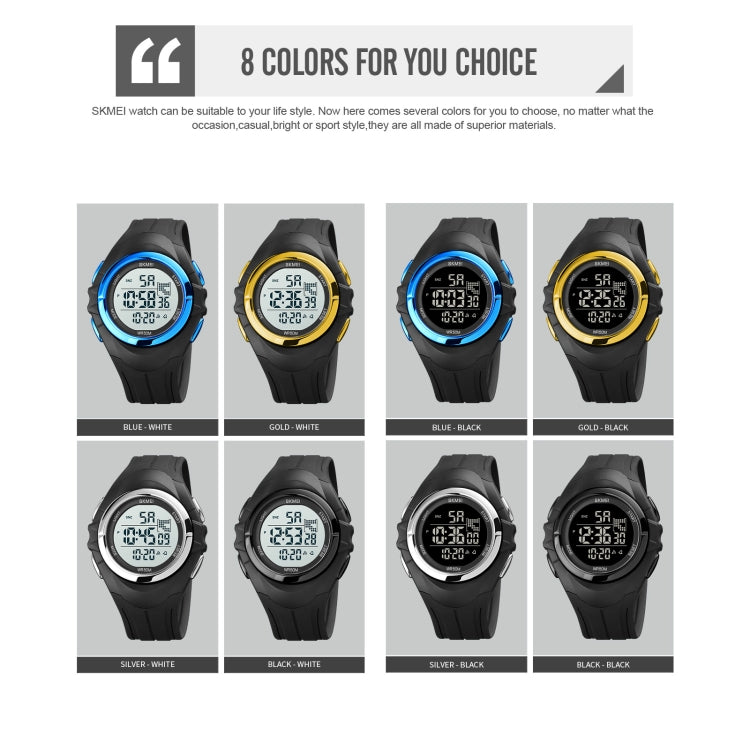 SKMEI 1790 Triplicate Round LED Dual Time Digital Display Luminous Electronic Watch for Men(Silver White) - free shipping - PMC TechLife - Order now!