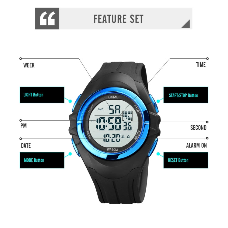 SKMEI 1790 Triplicate Round LED Dual Time Digital Display Luminous Electronic Watch for Men(Silver White) - free shipping - PMC TechLife - Order now!