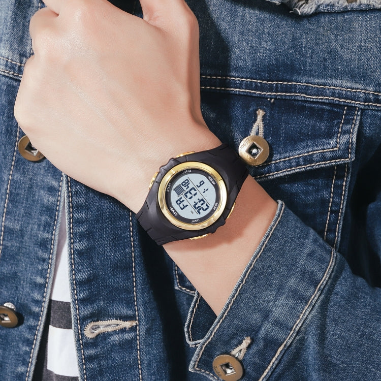 SKMEI 1790 Triplicate Round LED Dual Time Digital Display Luminous Electronic Watch for Men(Gold Black) - free shipping - PMC TechLife - Order now!