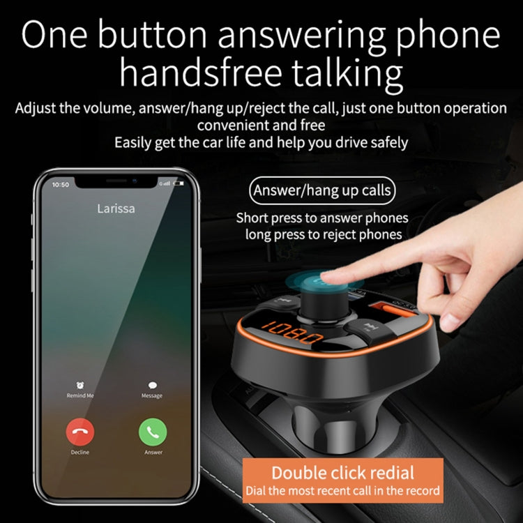 BC52 QC3.0 Fast Charging Car Colorful Atmosphere Light Bluetooth MP3 Player FM Transmitter - Bluetooth Car Kits by PMC TechLife | Online Shopping South Africa | PMC TechLife | Buy Now Pay Later Mobicred