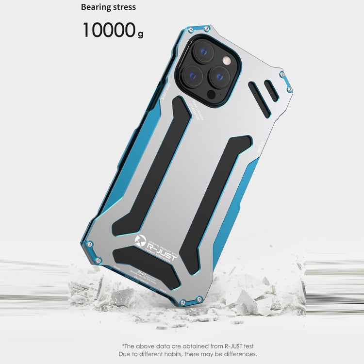 For iPhone 13 Pro Max R-JUST Shockproof Armor Metal Protective Case (Blue) - free shipping - PMC TechLife - Order now!