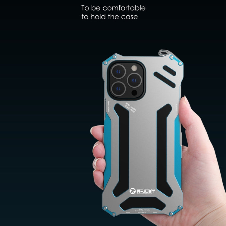 For iPhone 13 Pro Max R-JUST Shockproof Armor Metal Protective Case (Black) - iPhone 13 Pro Max Cases by R-JUST | Online Shopping South Africa | PMC TechLife | Buy Now Pay Later Mobicred