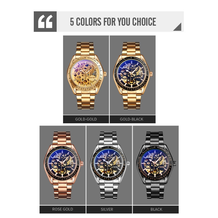 SKMEI 9194 Men Mechanical Gear Dial Automatic Mechanical Watch(Silver) - free shipping - PMC TechLife - Order now!