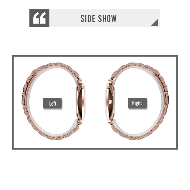 SKMEI 9198 Simple Roman Numeral Dial Metal Belt Quartz Watch for Couples(Rose Gold Silver White Women) - free shipping - PMC TechLife - Order now!