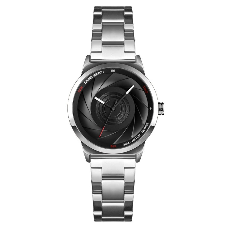 SKMEI 9210 Ladies Business Watch Simple 3D Dial Quartz Watch(Silver Black) - free shipping - PMC TechLife - Order now!