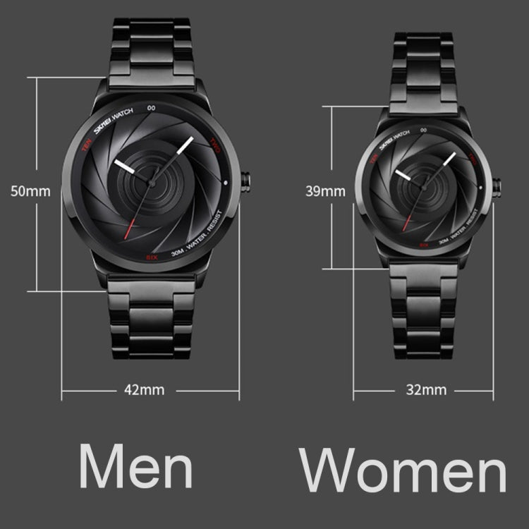SKMEI 9210 Ladies Business Watch Simple 3D Dial Quartz Watch(Silver Black) - free shipping - PMC TechLife - Order now!