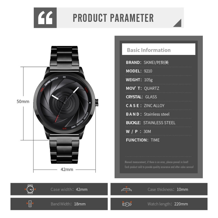 SKMEI 9210 Ladies Business Watch Simple 3D Dial Quartz Watch(Silver Black) - free shipping - PMC TechLife - Order now!