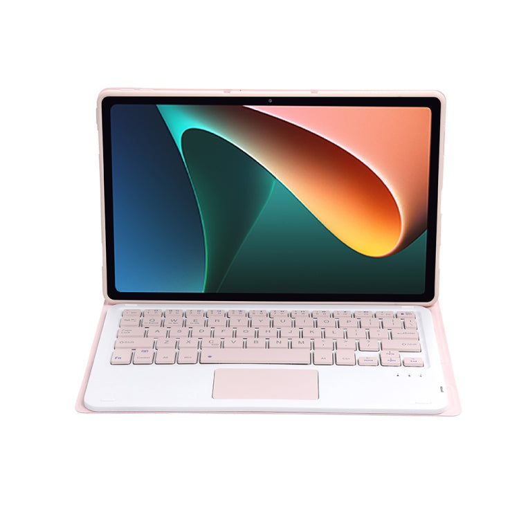 A0N5-A Ultra-thin Detachable Lambskin Texture TPU Bluetooth Keyboard Leather Tablet Case with Holder & Touchpad For Xiaomi Pad 5 / 5 Pro(Pink) - Others Keyboard by PMC TechLife | Online Shopping South Africa | PMC TechLife