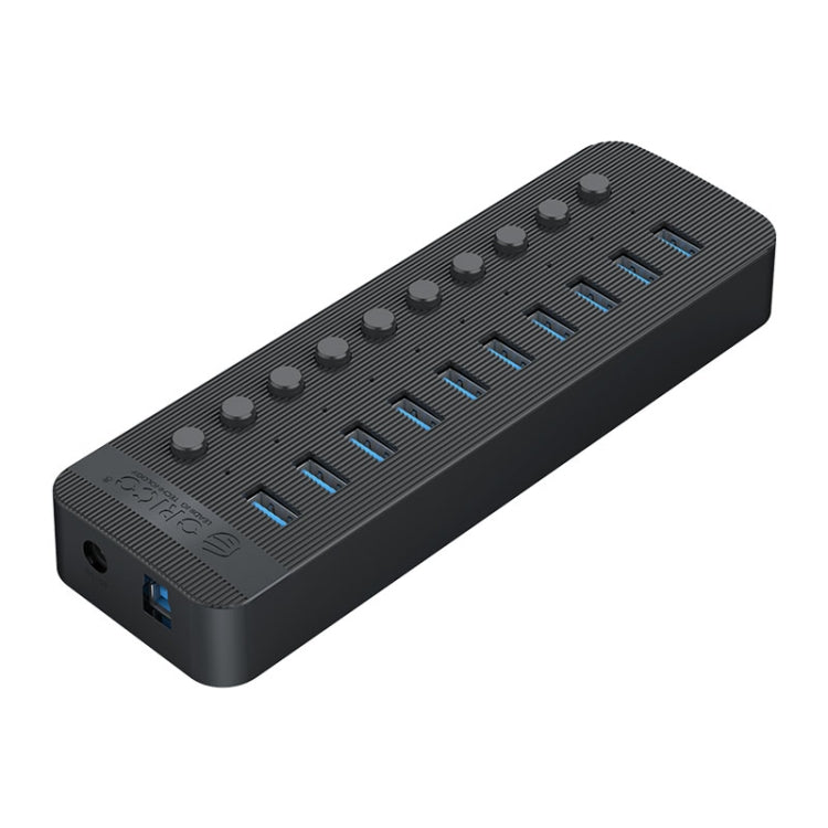 ORICO CT2U3-10AB-BK 10 In 1 Plastic Stripes Multi-Port USB HUB with Individual Switches, US Plug(Black) - free shipping - PMC Jewellery - Order now!
