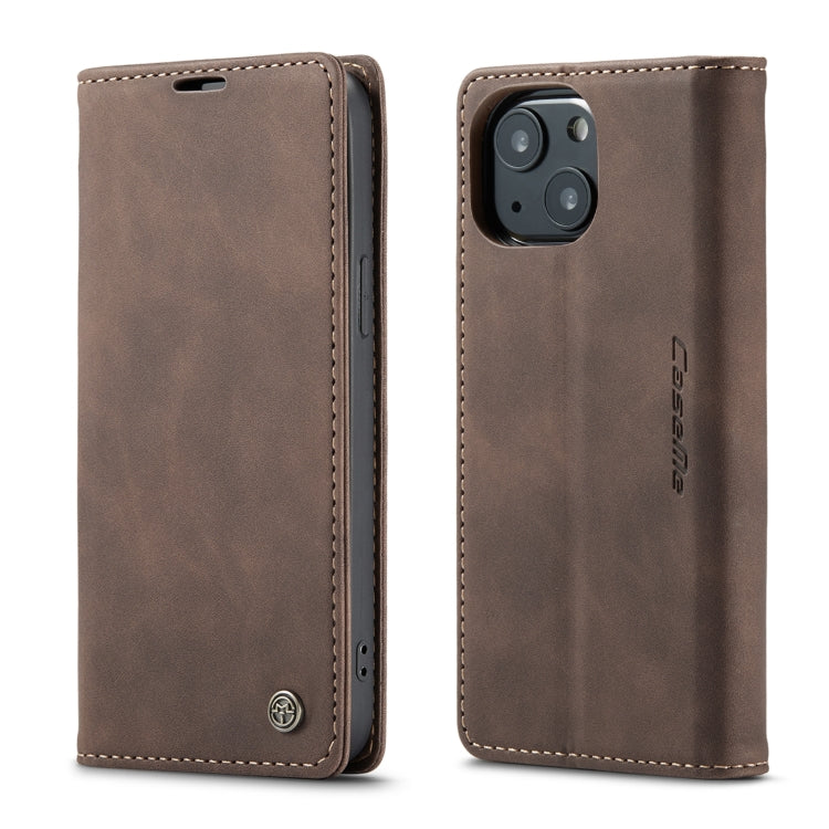 For iPhone 13 CaseMe-013 Multifunctional Retro Frosted Horizontal Flip Leather Case with Card Slot & Holder & Wallet(Coffee) - free shipping - PMC TechLife - Order now!
