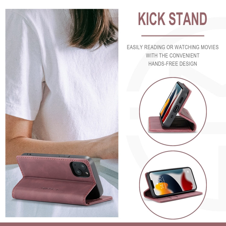For iPhone 13 CaseMe-013 Multifunctional Retro Frosted Horizontal Flip Leather Case with Card Slot & Holder & Wallet(Wine Red) - free shipping - PMC Jewellery - Order now!