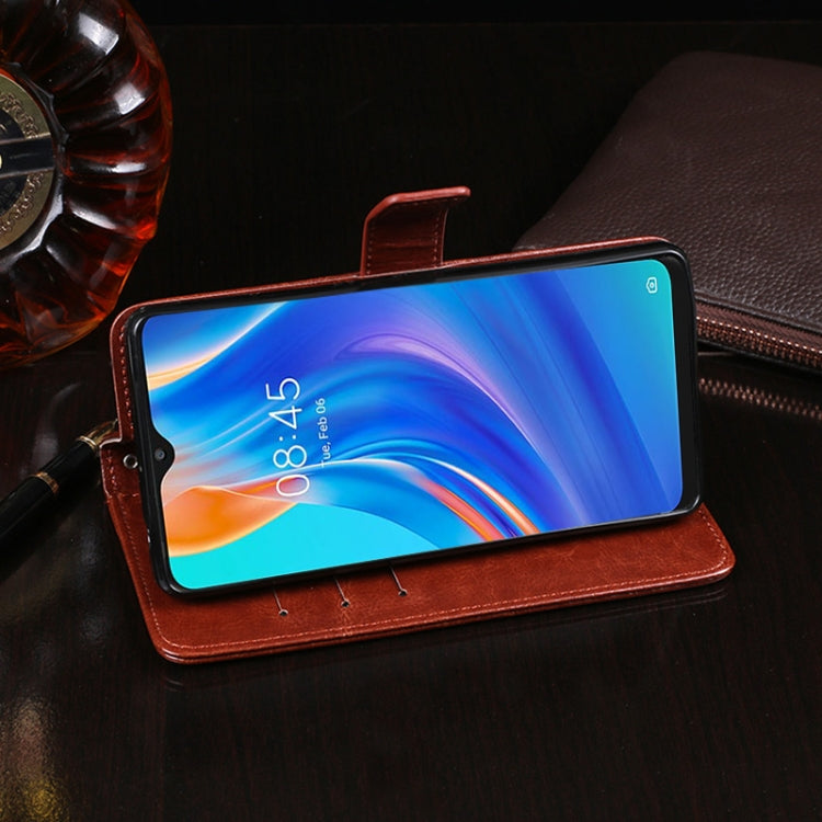idewei Crazy Horse Texture Horizontal Flip Leather Case with Holder & Card Slots & Wallet For Tecno Spark 7P(Brown) - Tecno Cases by idewei | Online Shopping South Africa | PMC TechLife | Buy Now Pay Later Mobicred