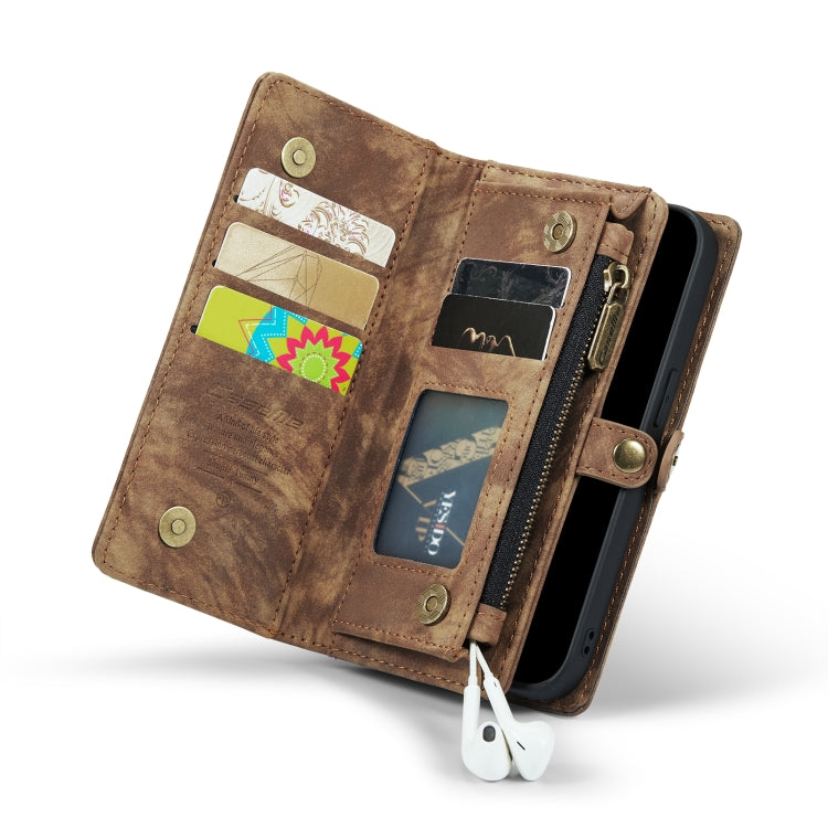 For iPhone 13 CaseMe-008 Detachable Multifunctional Horizontal Flip Leather Case with Card Slot & Holder & Zipper Wallet & Photo Frame(Brown) - iPhone 13 Cases by CaseMe | Online Shopping South Africa | PMC Jewellery | Buy Now Pay Later Mobicred