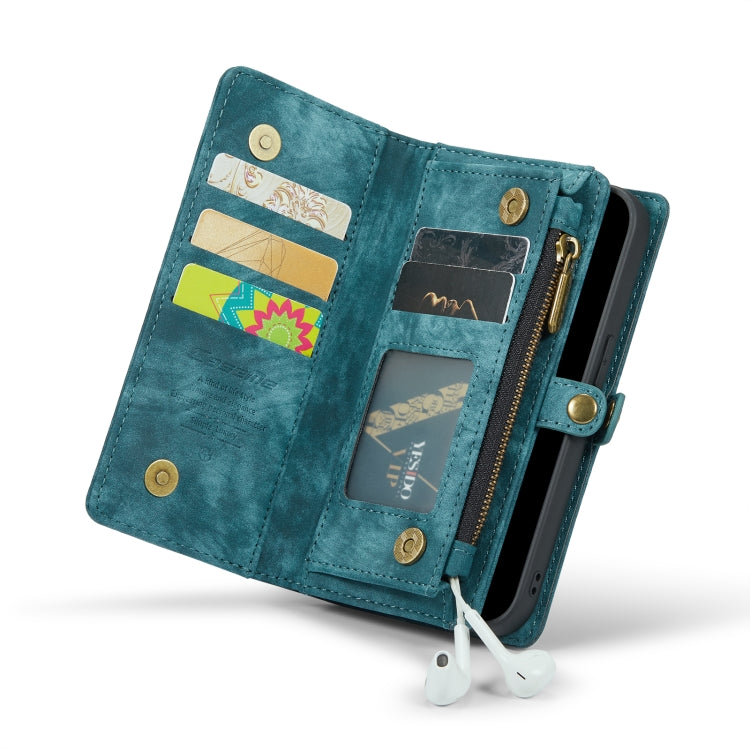 For iPhone 13 CaseMe-008 Detachable Multifunctional Horizontal Flip Leather Case with Card Slot & Holder & Zipper Wallet & Photo Frame(Blue) - iPhone 13 Cases by CaseMe | Online Shopping South Africa | PMC Jewellery | Buy Now Pay Later Mobicred