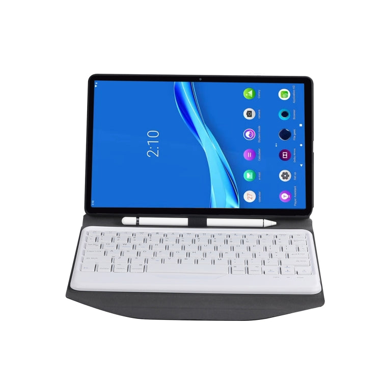 BM10 Diamond Texture Detachable Bluetooth Keyboard Leather Tablet Case with Pen Slot & Triangular Back Support For Lenovo Smart Tab M10 HPD Plus TB-X606F 10.3 inch(Black White) - Lenovo Keyboard by PMC TechLife | Online Shopping South Africa | PMC TechLife