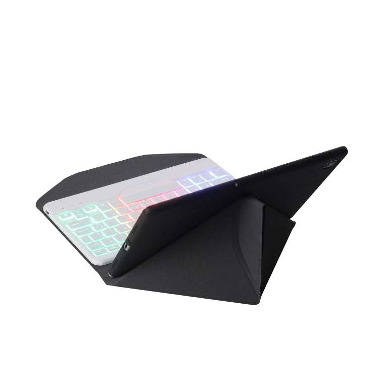 BM12S Backlight Edition Diamond Texture Detachable Bluetooth Keyboard Leather Tablet Case with Pen Slot & Triangular Back Support For Lenovo Pad Plus 11 inch TB-J607F / Tab P11 11 inch TB-J606F(Black White) - Lenovo Keyboard by PMC TechLife | Online Shopping South Africa | PMC TechLife