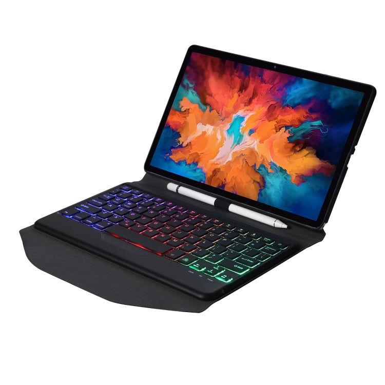 BM13S Backlight Edition Diamond Texture Detachable Bluetooth Keyboard Leather Tablet Case with Pen Slot & Triangular Back Support For Lenovo Pad Pro 11.5 inch 2021 TB-J716F / Tab P11 Pro 11.5 inch TB-J706F(Black) - Lenovo Keyboard by PMC TechLife | Online Shopping South Africa | PMC TechLife