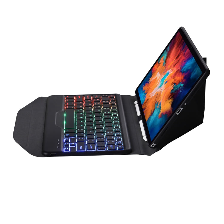 BM13S Backlight Edition Diamond Texture Detachable Bluetooth Keyboard Leather Tablet Case with Pen Slot & Triangular Back Support For Lenovo Pad Pro 11.5 inch 2021 TB-J716F / Tab P11 Pro 11.5 inch TB-J706F(Black) - Lenovo Keyboard by PMC TechLife | Online Shopping South Africa | PMC TechLife