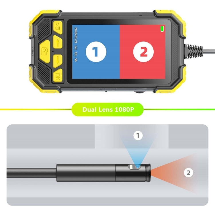 Y19 3.9mm Single Lens Hand-held Hard-wire Endoscope with 4.3-inch IPS Color LCD Screen, Cable Length:5m(Yellow) -  by PMC TechLife | Online Shopping South Africa | PMC TechLife | Buy Now Pay Later Mobicred