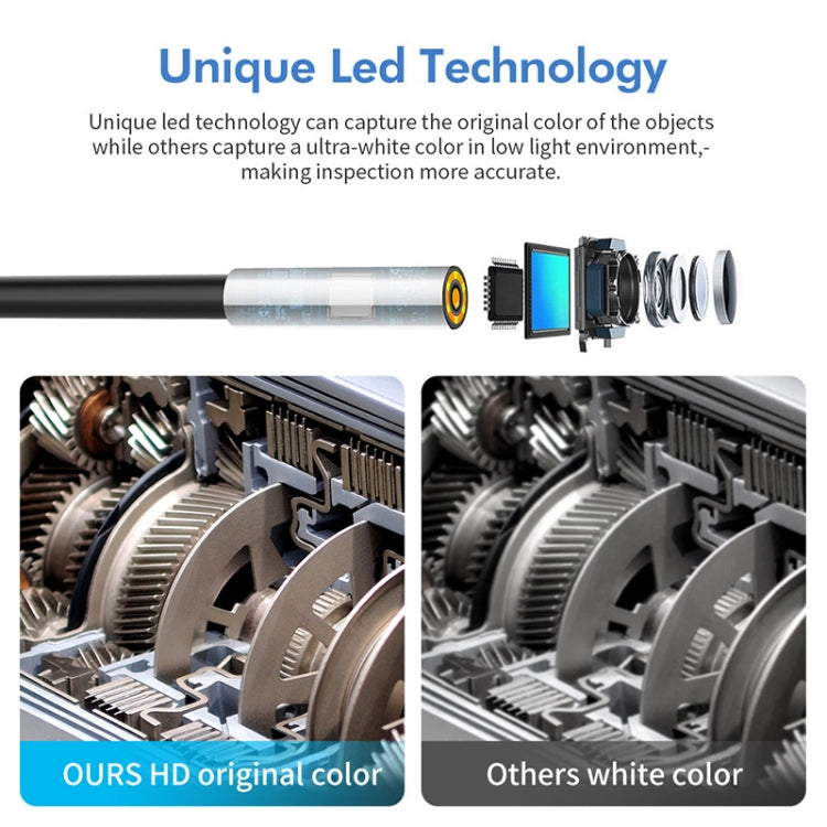 Y17 5MP 7.9mm Dual-lens HD Autofocus WiFi Industrial Digital Endoscope Zoomable Snake Camera, Cable Length:3.5m Hard Cable(Black) -  by PMC TechLife | Online Shopping South Africa | PMC TechLife | Buy Now Pay Later Mobicred
