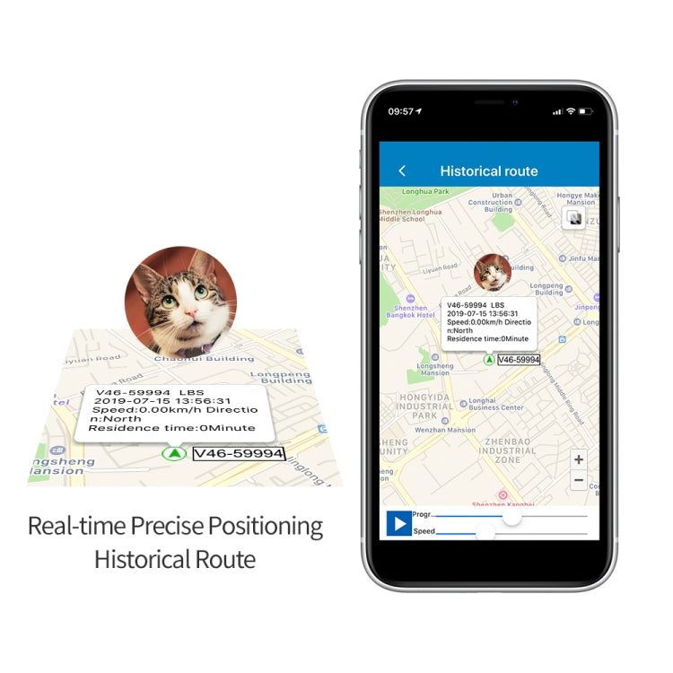 ReachFar RF-V47 IP67 Multi-function Mini GPS Pet Tracker with LED Light & Silicone Case(Black) - Pet Tracker by REACHFAR | Online Shopping South Africa | PMC TechLife | Buy Now Pay Later Mobicred