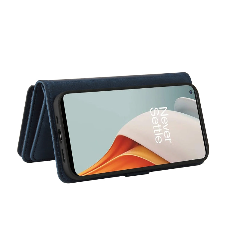 For OnePlus Nord N100 5G Skin Feel PU + TPU Horizontal Flip Leather Case With Holder & 15 Cards Slot & Wallet & Zipper Pocket & Lanyard(Blue) - free shipping - PMC TechLife - Order now!