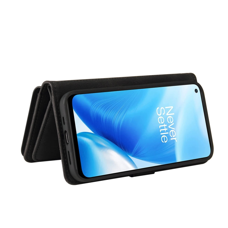For OnePlus Nord N200 5G Skin Feel PU + TPU Horizontal Flip Leather Case With Holder & 15 Cards Slot & Wallet & Zipper Pocket & Lanyard(Black) - free shipping - PMC TechLife - Order now!