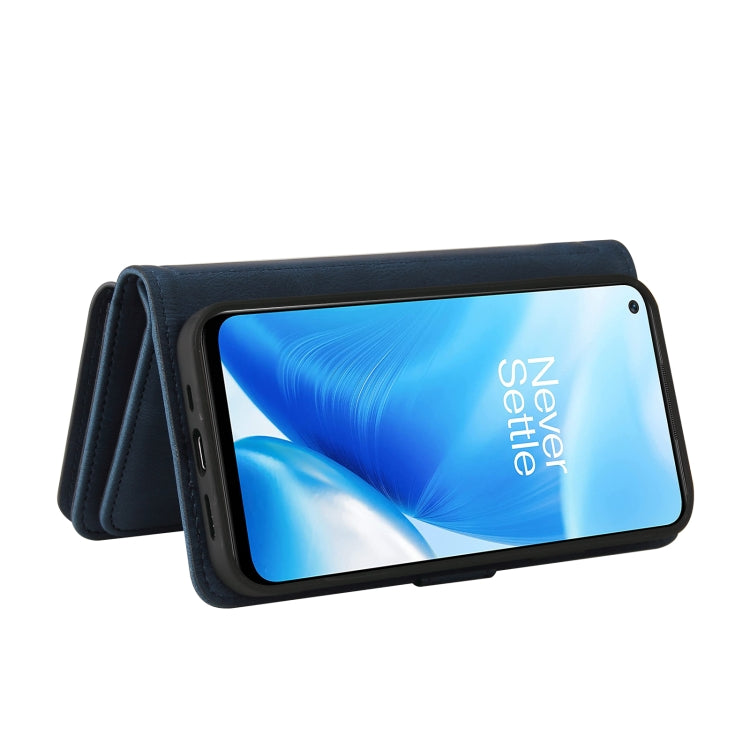 For OnePlus Nord N200 5G Skin Feel PU + TPU Horizontal Flip Leather Case With Holder & 15 Cards Slot & Wallet & Zipper Pocket & Lanyard(Blue) - OnePlus Cases by PMC TechLife | Online Shopping South Africa | PMC TechLife | Buy Now Pay Later Mobicred
