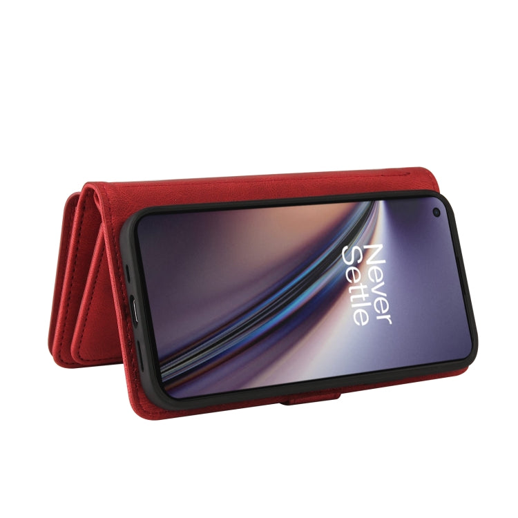 For OnePlus Nord CE 5G Skin Feel PU + TPU Horizontal Flip Leather Case With Holder & 15 Cards Slot & Wallet & Zipper Pocket & Lanyard(Red) - OnePlus Cases by PMC TechLife | Online Shopping South Africa | PMC TechLife | Buy Now Pay Later Mobicred