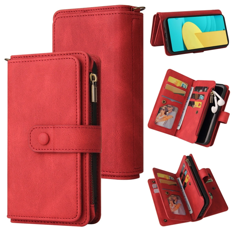For LG Stylo 7 / Stylo 7 5G Skin Feel PU + TPU Horizontal Flip Leather Case With Holder & 15 Cards Slot & Wallet & Zipper Pocket & Lanyard(Red) - LG Cases by PMC TechLife | Online Shopping South Africa | PMC TechLife | Buy Now Pay Later Mobicred