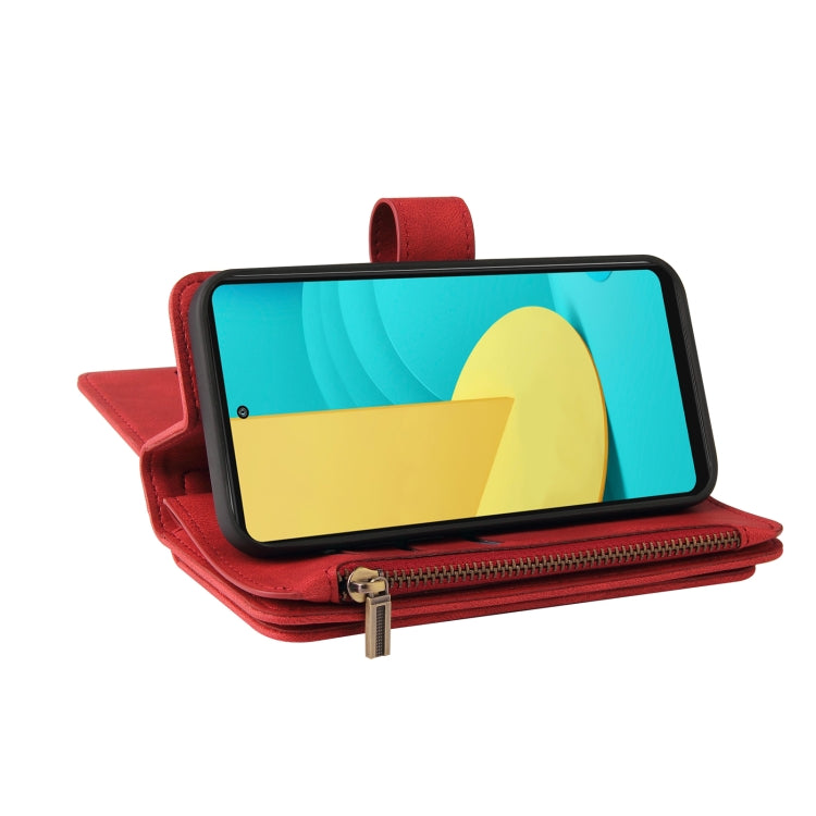 For LG Stylo 7 / Stylo 7 5G Skin Feel PU + TPU Horizontal Flip Leather Case With Holder & 15 Cards Slot & Wallet & Zipper Pocket & Lanyard(Red) - LG Cases by PMC TechLife | Online Shopping South Africa | PMC TechLife | Buy Now Pay Later Mobicred